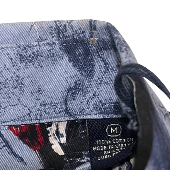 Harley-Davidson Blue Motorcycle Print Casual Shirt - Picture 3 of 5